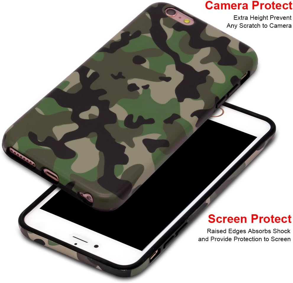 GOLINK iPhone 6/6S Plus Case for Men, Camouflage Camo IMD Printing Slim-Fit Anti-Scratch Shock Proof Anti-Finger Print Flexible TPU Gel Case for iPhone 6/6S Plus 5.5 inch Display - Camo Brown