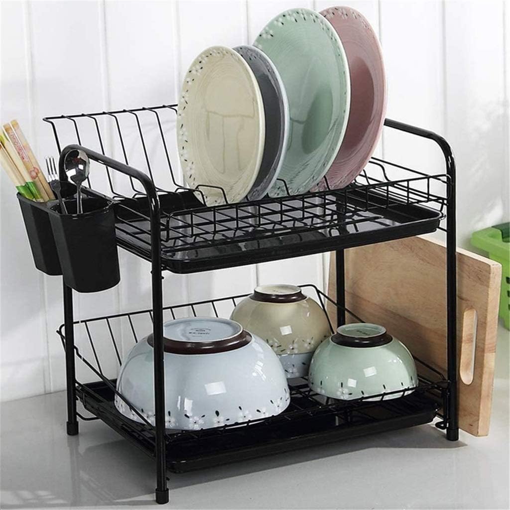 Nordic Kitchen Guest Room Rack Black Double Tier Kitchen House Furniture Cabinet Cabinet Drainage Rack