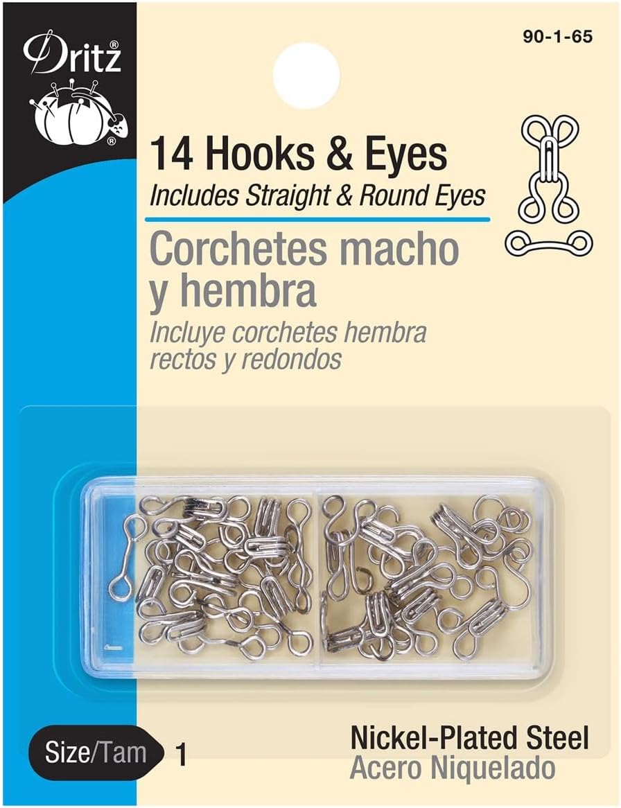 Dritz Hooks & Eyes Nickel Size 1