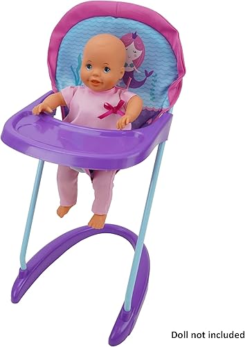 Miniatura 5 de 509 Crew Silla alta de muñeca de sirena, silla alta de juego de simulación para niños con bandeja frontal y arnés de seguridad, alimentación de
