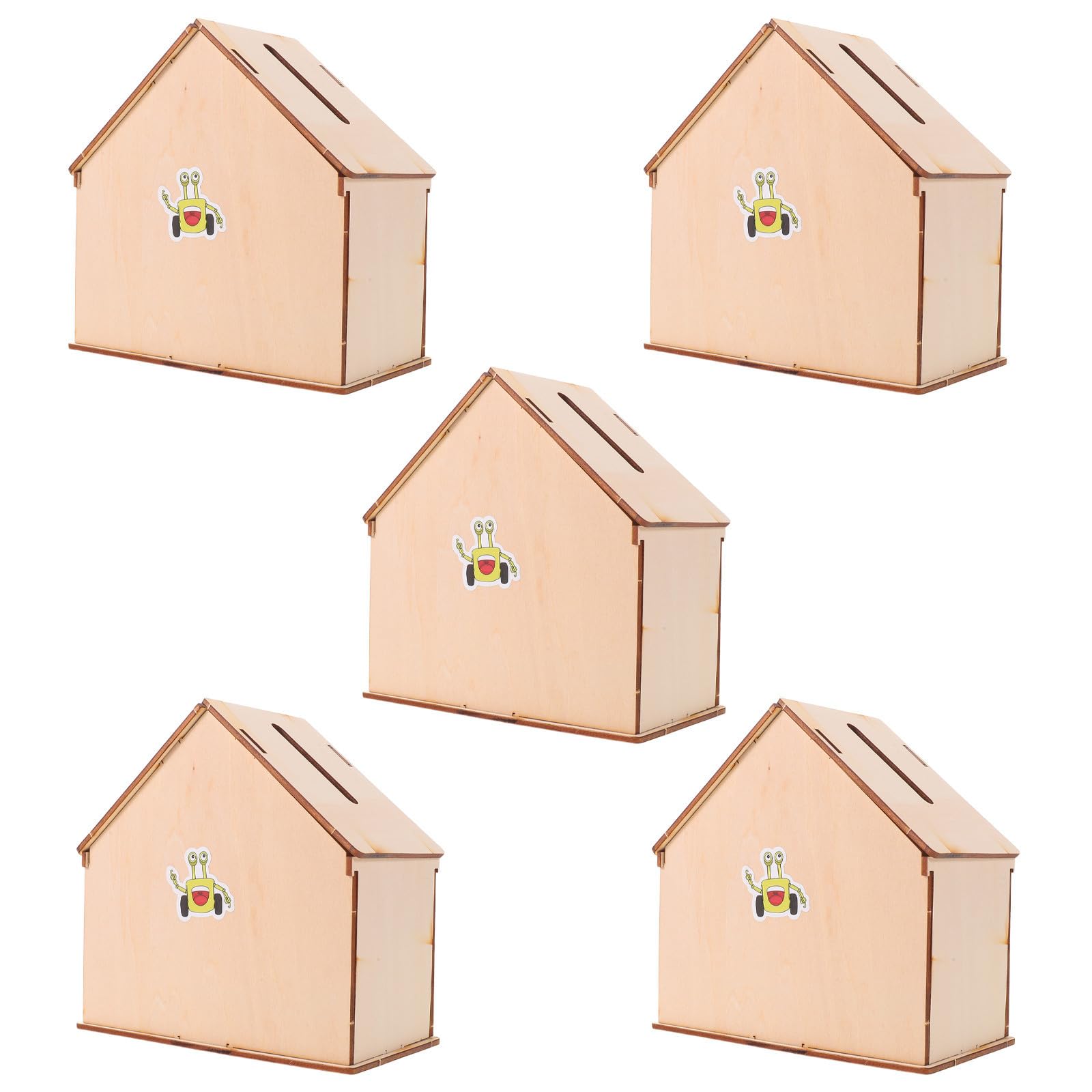 Tirelire à décorer DIY en bois TEHAUX : rangement éducatif pour économies d'enfants