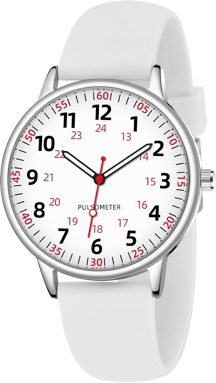 Nurse Watch for Women Waterproof Analog Silicone Watch with Second Hand Nursing Watch