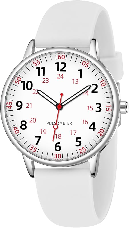 Reloj de enfermería TWOPTION para mujer Reloj de silicona analógico impermeable con reloj de enfermería de segunda mano