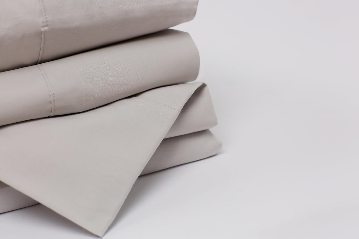 100% USA Made Sheets – Cool Flow Cotton Luxury Queen Sheet Set, Breathable Cooling Sheets, Long-Staple Cotton, Deep Pocket Fitted Sheet, 4 Piece Set (Silver Smoke, King)