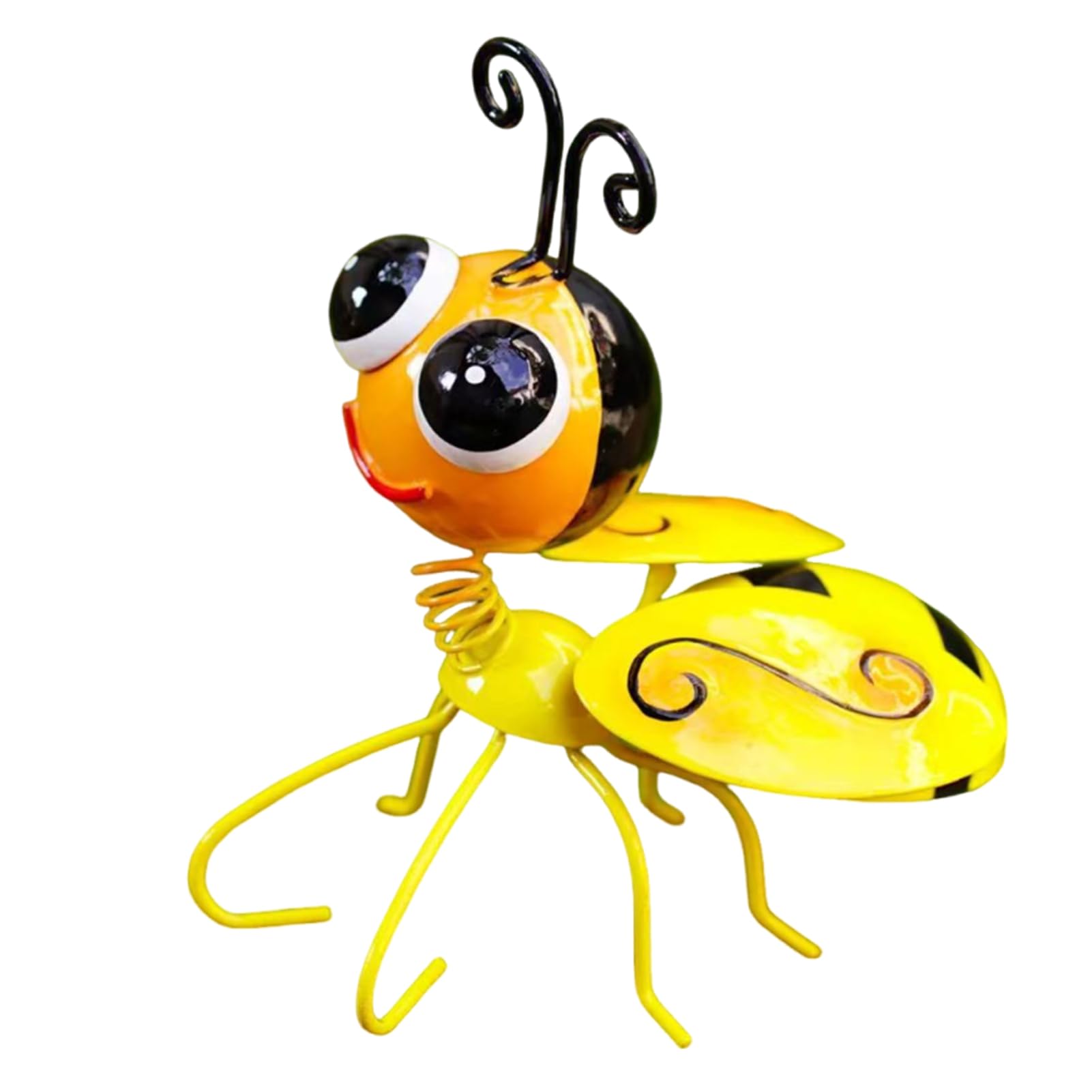 Virelynx Metal Bee Garden Statue – Small Cute Bumble Bee Sculpture, Outside Fence Lawn Yard Art for Garden Backyard Table Wall