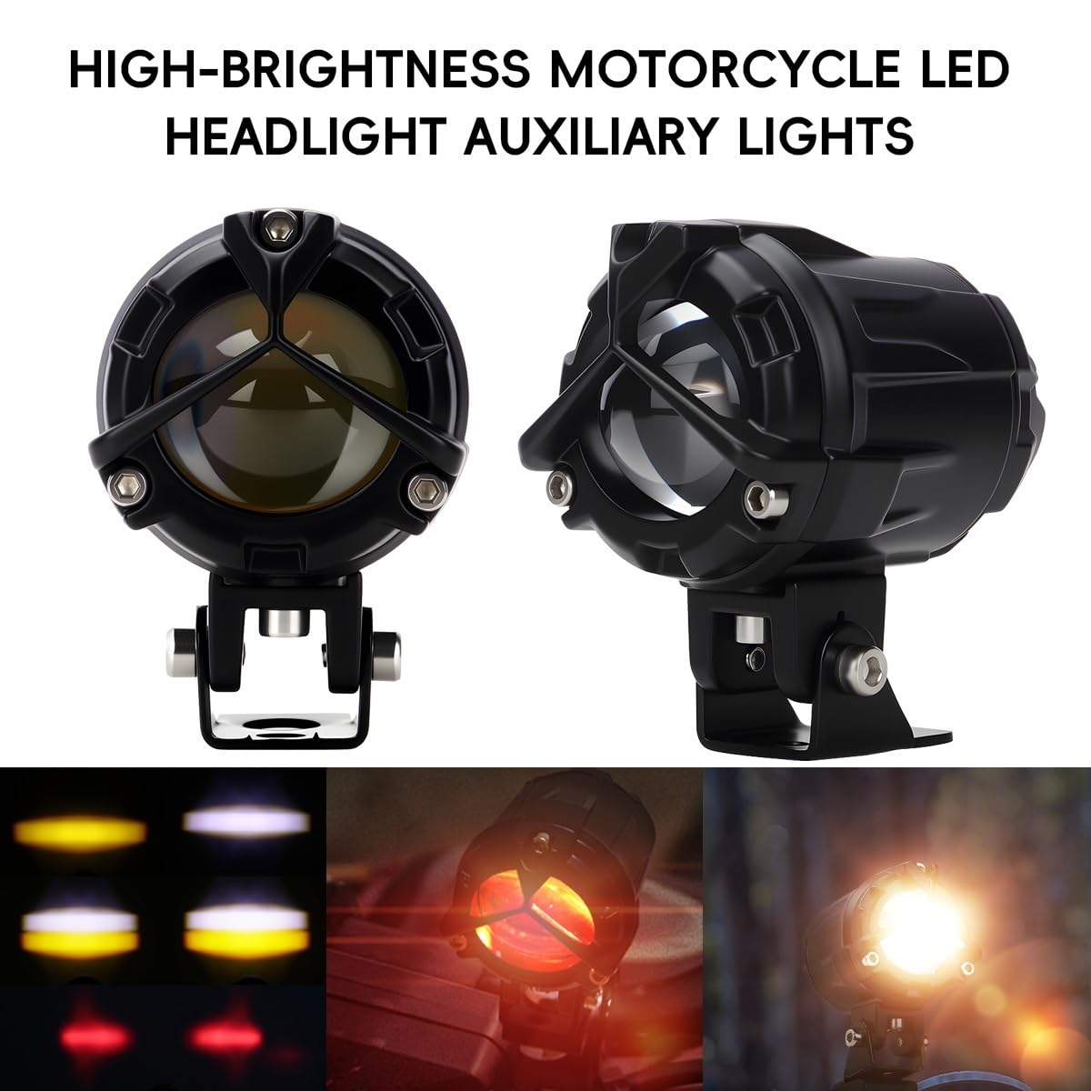 Fari Super Luminosi fendinebbia faretti Luce LED Per moto | 1/2 pz doppio colore Stobe faro fendinebbia motore anelli rossi led lampada di guida faretto 12V(2pcs)