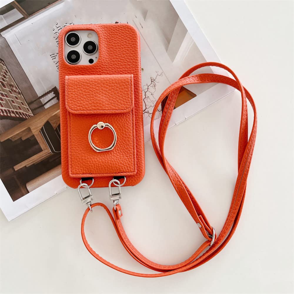 Coque collier iPhone XS Max BSAPP étui portefeuille cuir orange - 8