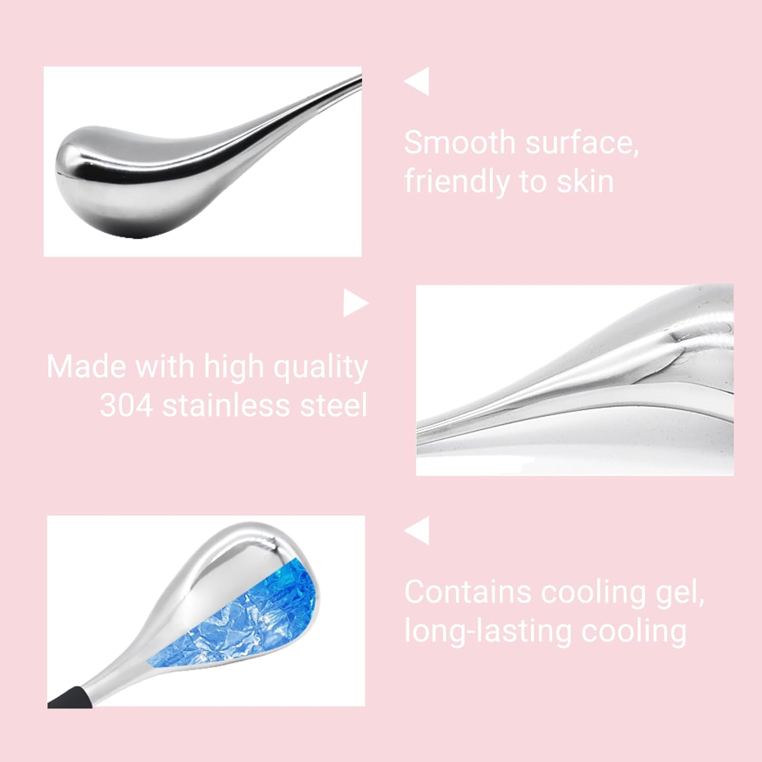 Cooling Globes for Face and Eyes, Ice Globes for Facials, Stainless Steel Cryo Sticks for Women and Ladies, Skin Care Tools Spa Roller, Anti-Aging, Wrinkles and Puffiness Relief (Black) - Image 5