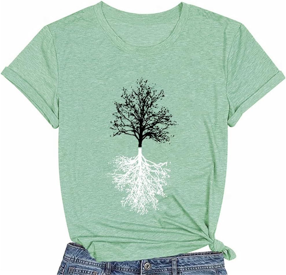 Funny Graphic Women Skinny Pine Tree Shirt Summer Hiking Camping Tees image 4