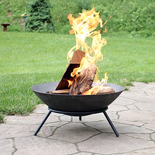 Sunnydaze 22Inch Cast Iron WoodBurning Fire Pit Bowl with Portable