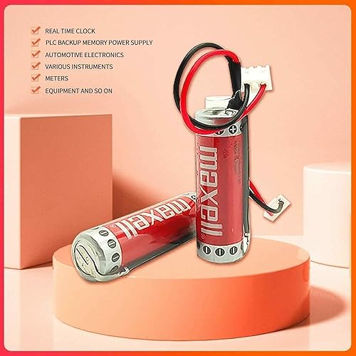 Miniatura 5 de KANGLEUS (10-Pack) er6c AA 3.6v litio 1800mah reemplazo para fx2n-128mr fx1n PLC battey con enchufe blanco