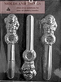 Christmas Santa & Wreath Pretzel Pop Chocolate Mold – Reusable Plastic Candy Mold for Holiday Treats, Lollipop & Pretzel Making – Perfect for DIY Gifts, Party Favors, and Baking Crafts
