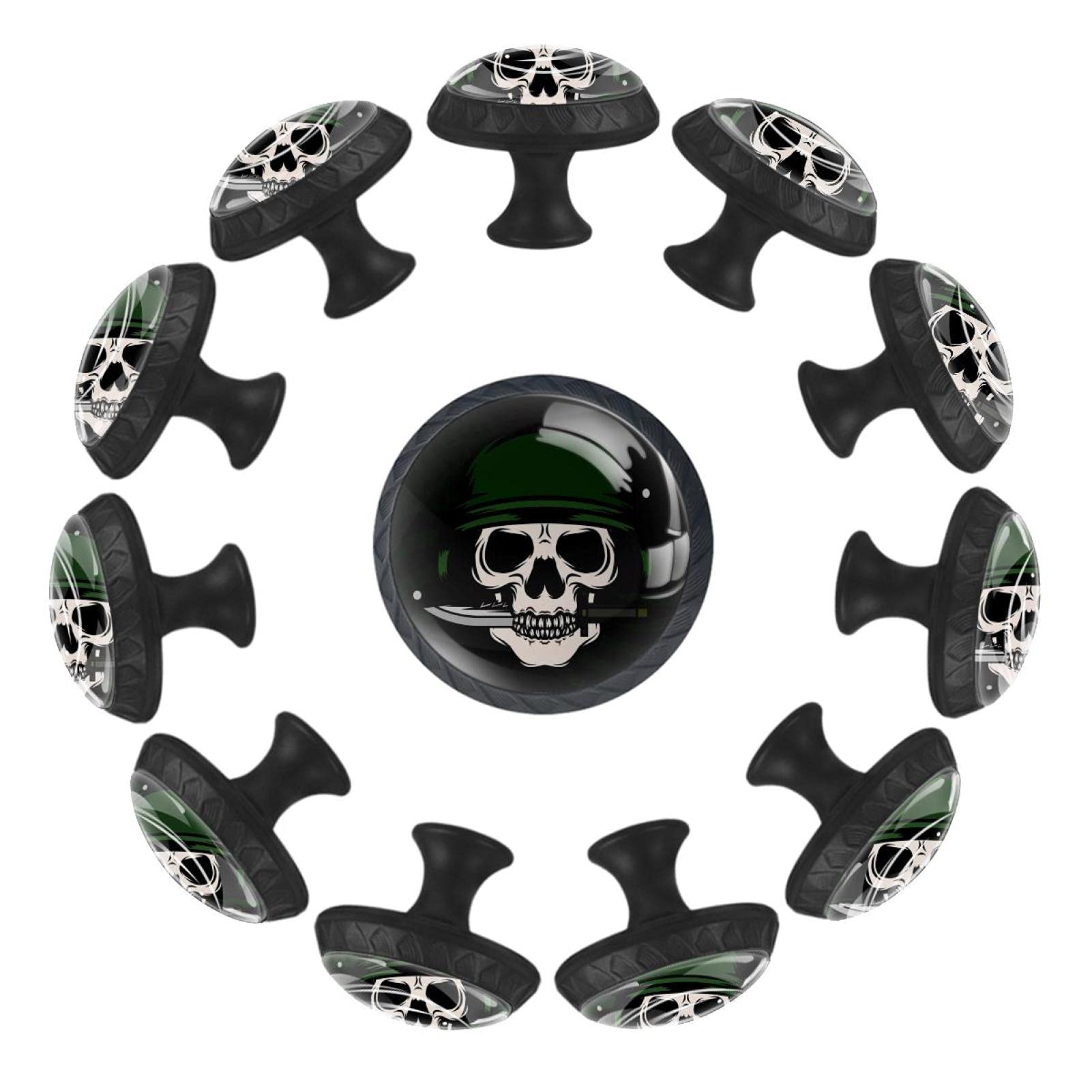Boutons de tiroir tête de mort 35 mm lot de 12 poignées commode chambre enfant