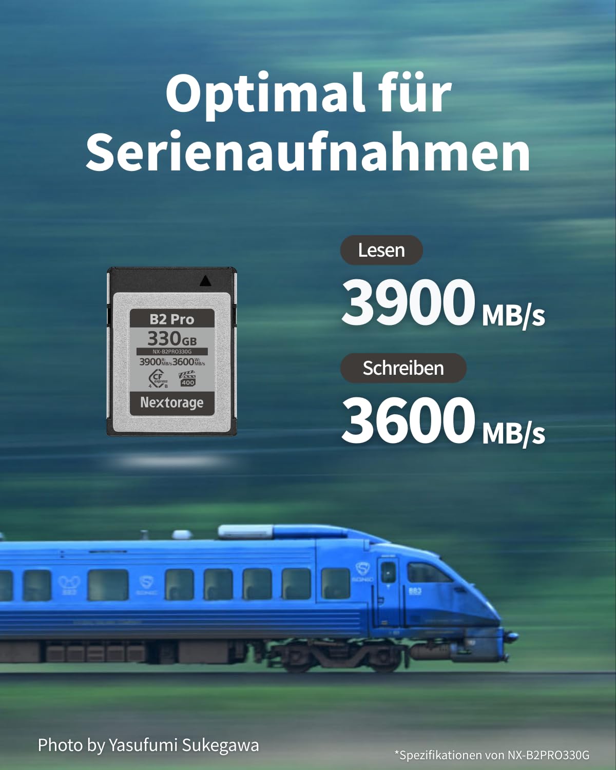 Nextorage Japanischer Hersteller CFexpress 4.0 Typ B 165GB VPG400 Max. Lesegeschwindigkeit 3900 MB/s Max. Schreibgeschwindigkeit 3600 MB/s pSLC 4K/8K Videoaufnahme NX-B2PRO165GB Speicherkarte