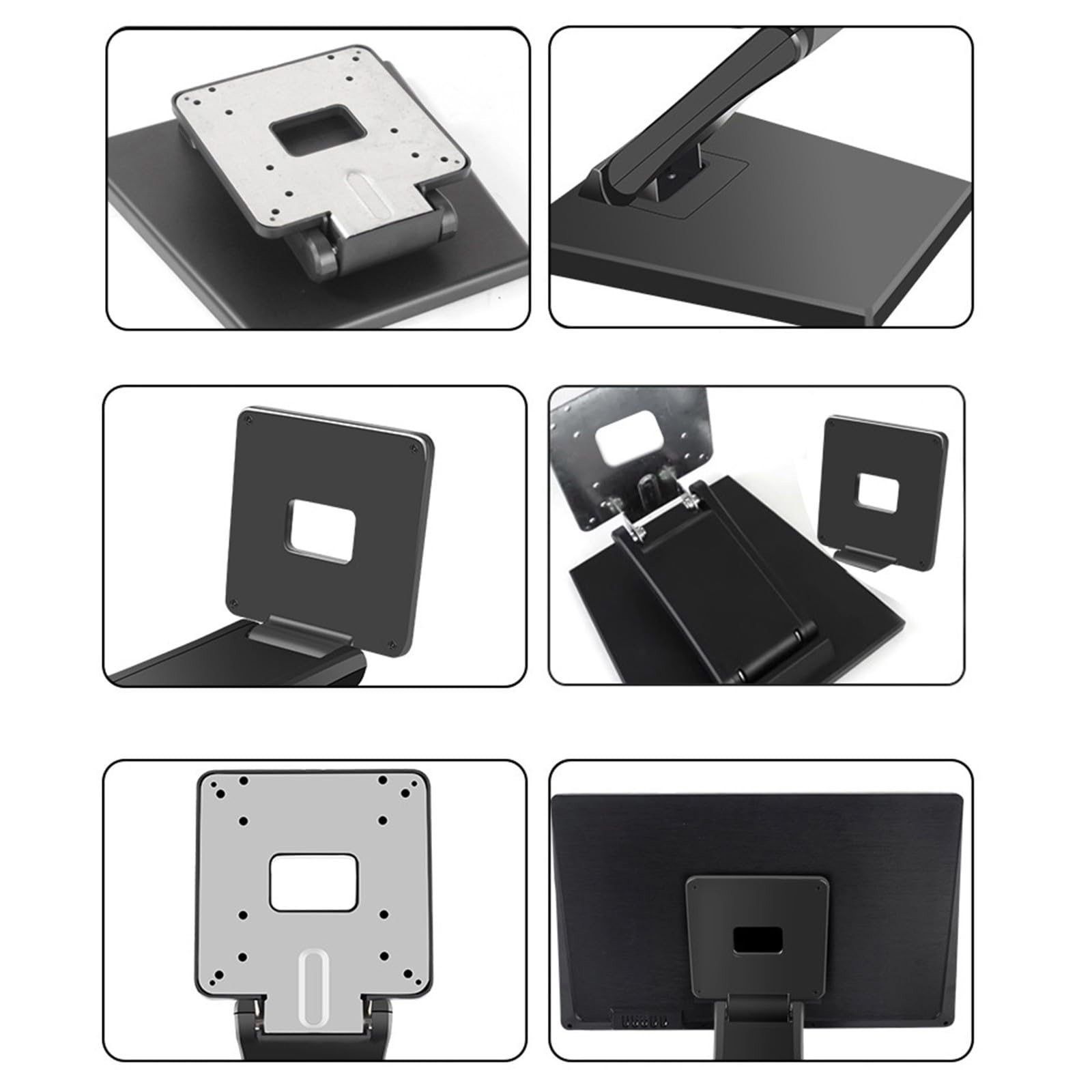 Supporto per monitor a basso profilo per schermi da 13-27 pollici Supporto da tavolo ergonomico regolabile Supporto da tavolo Base pieghevole Staffa resistente