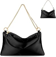 MGBPEI Women's Satin Evening Clutch Bag - Wedding Prom Cocktail Purse with 2 Detachable Chains, Roomy & Elegant