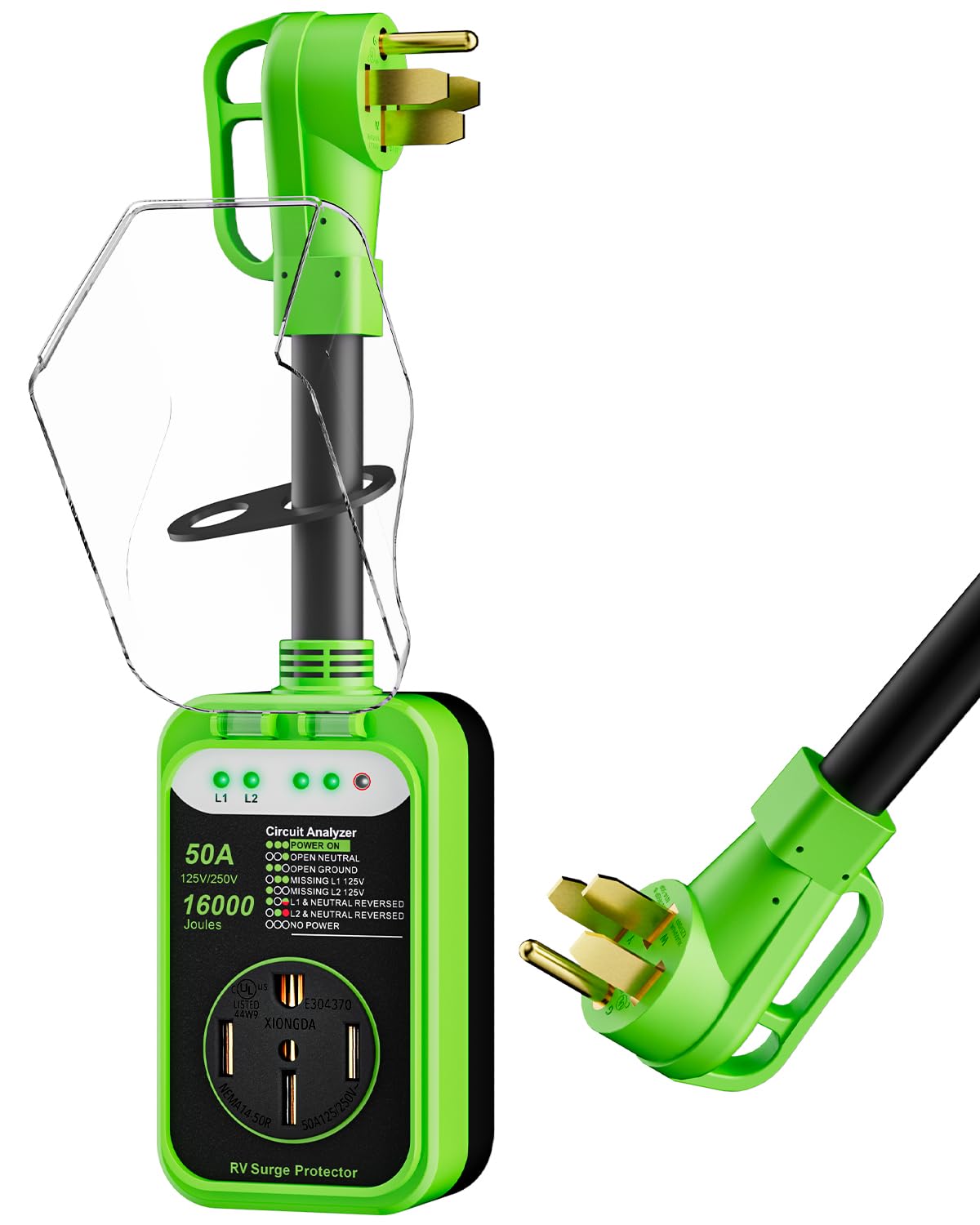 High-Capacity 50 Amp RV Surge Protector with 16000 Joules and Safety Certification