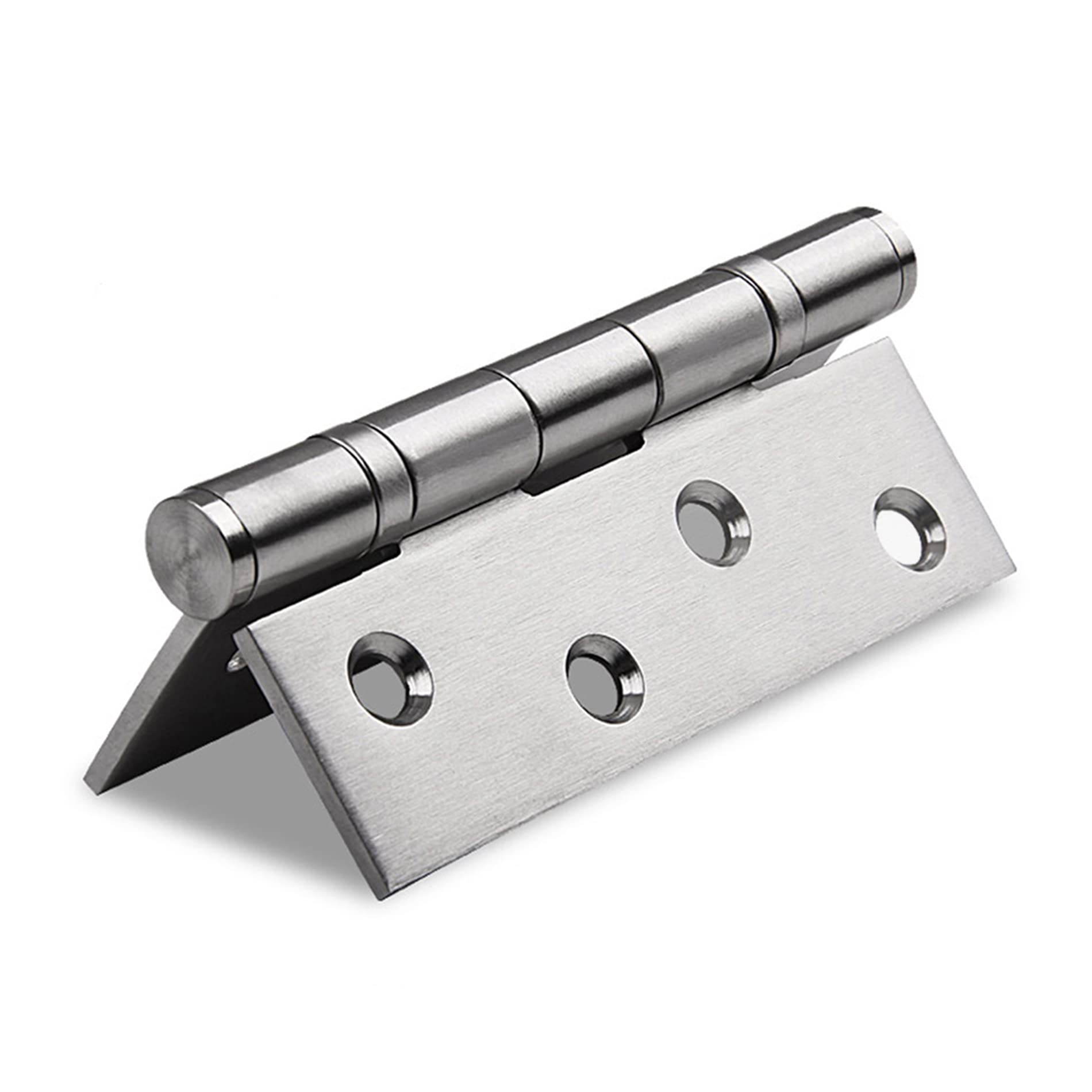 Bisagras de Puerta Acero Inoxidable Bisagra a Tope 102 x 76 mm para Atornillar con Rodamiento de Bolas Para Puertas de Interior sin Galce Hasta 80kg (4 Piezas)