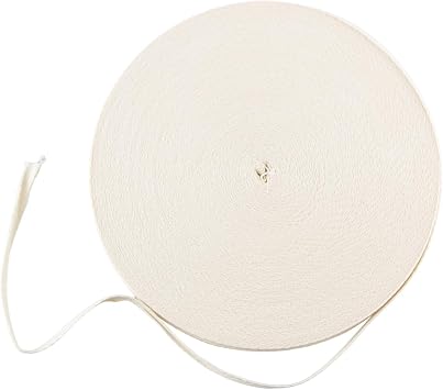 Cotton Twill Tape Ribbon, 1/2 Inch x 54.7 Yards Soft Natural Herringbone Webbing Tape Roll Twill, Beige Linen Fabric Ribbon Bias Book Binding Tape for DIY Crafts Sewing Knit