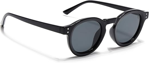 EYEJACK by Voyage UV Protected Black Round Sunglasses for Men &amp; Women (89290CL)