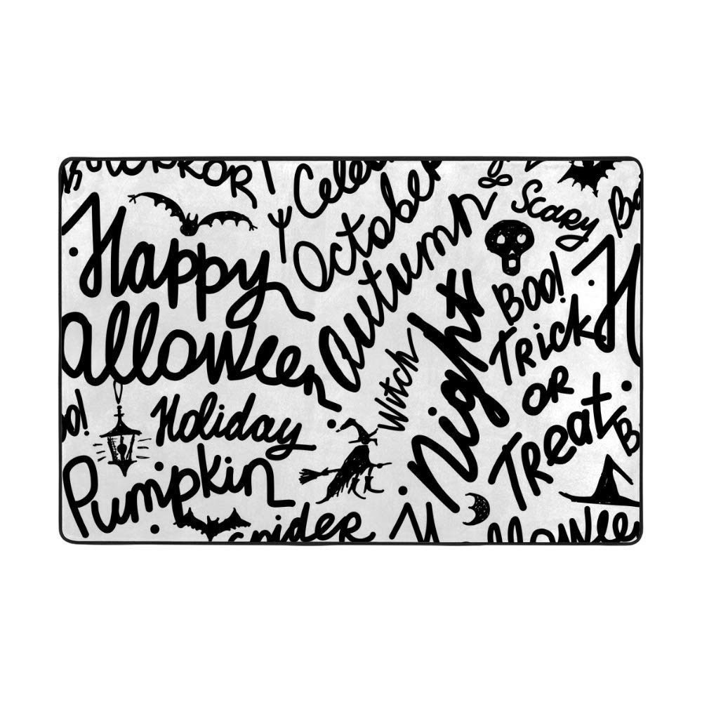 Tapis de sol Halloween noir pour salon et chambre déco chaleureuse