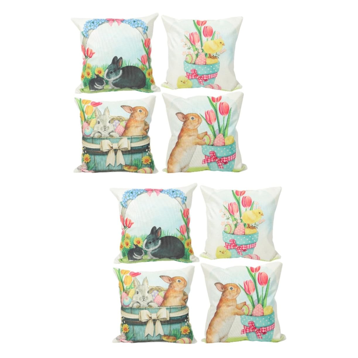 Housses de coussin carrées ABOOFAN lin taie oreiller refroidissement 4 pièces