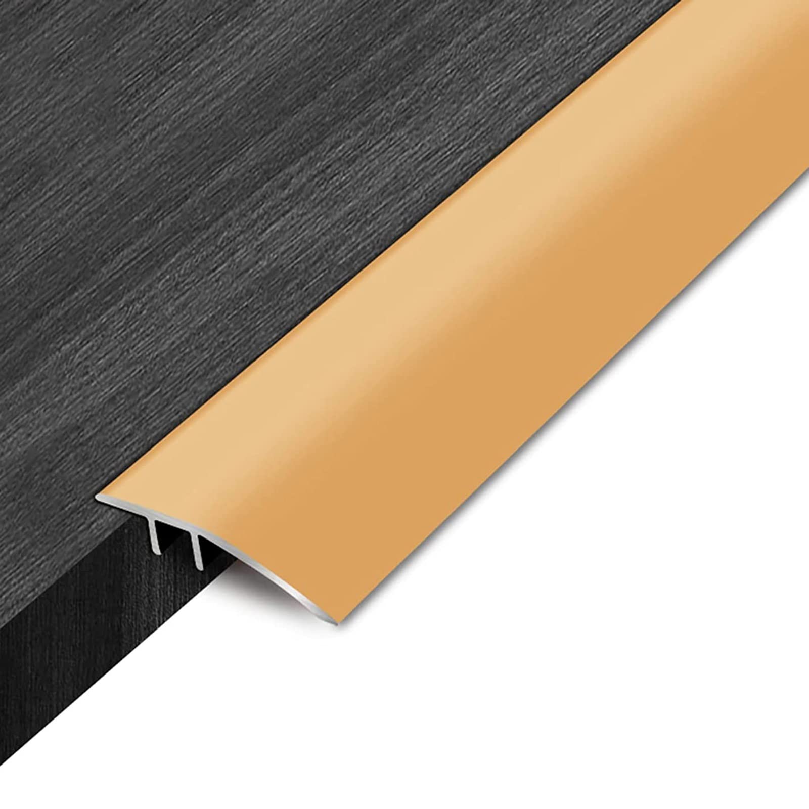 Barre de jonction de sol stratifié léger for entrée, bande de transition de sol en aluminium for le bois au tapis, garniture/rampe de tapis(Gold,130cm/51.2in)