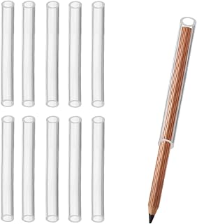 Sensory Chewable Pencil Toppers - Silicone Chewy Clear Pencil Toppers Chew Tubes for Kids,Made from Food Grade Silicone for Autistic,ADHD,Oral Motor Boys and Girls Children (10 Pack)