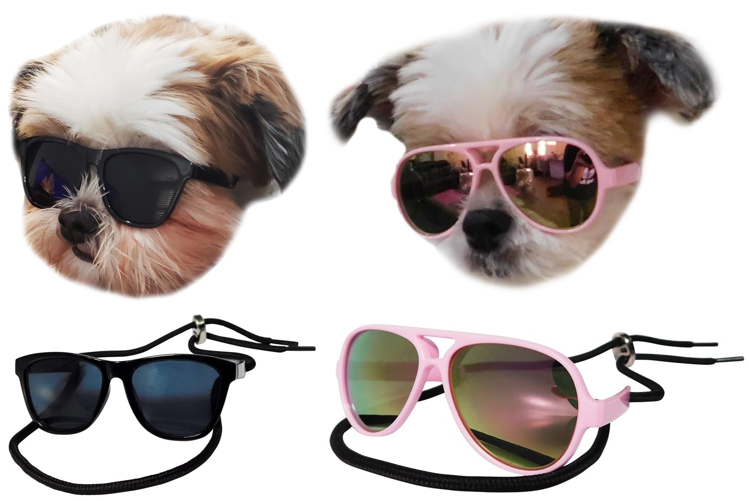 Lunettes de soleil pour chien vintage D04 - Le duo idéal pour les balades et sorties estivales