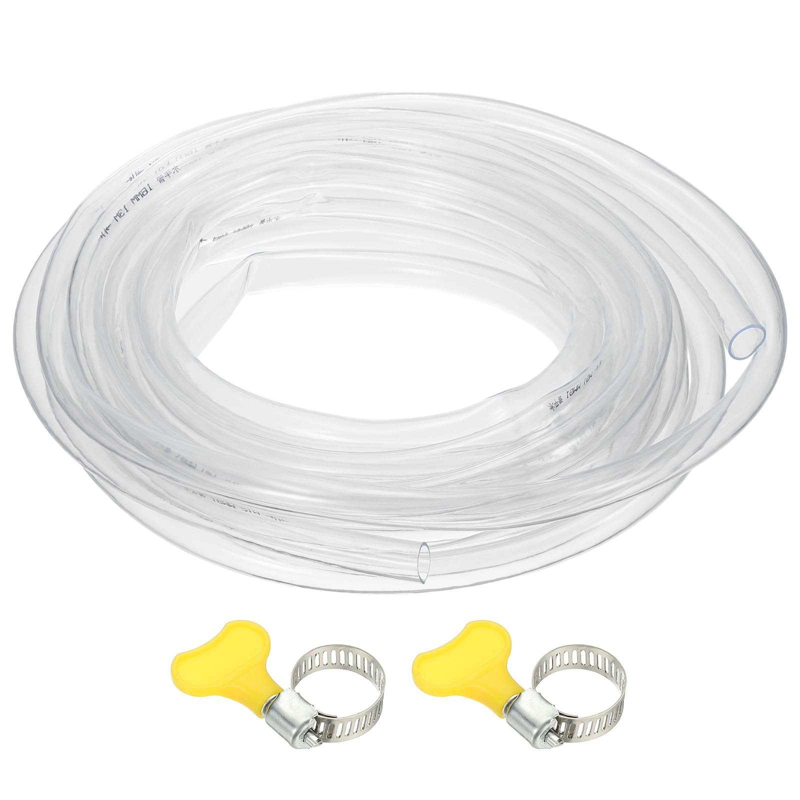 PATIKIL 1Pz Tubo PVC Plastica, 16mm x 19mm x 10 m Tubo Flessibile Trasparente in Vinile con Fascette Stringitubo, Tubi Silicone Gomma Morbido per Acquari Industriali Multiuso in Vinile