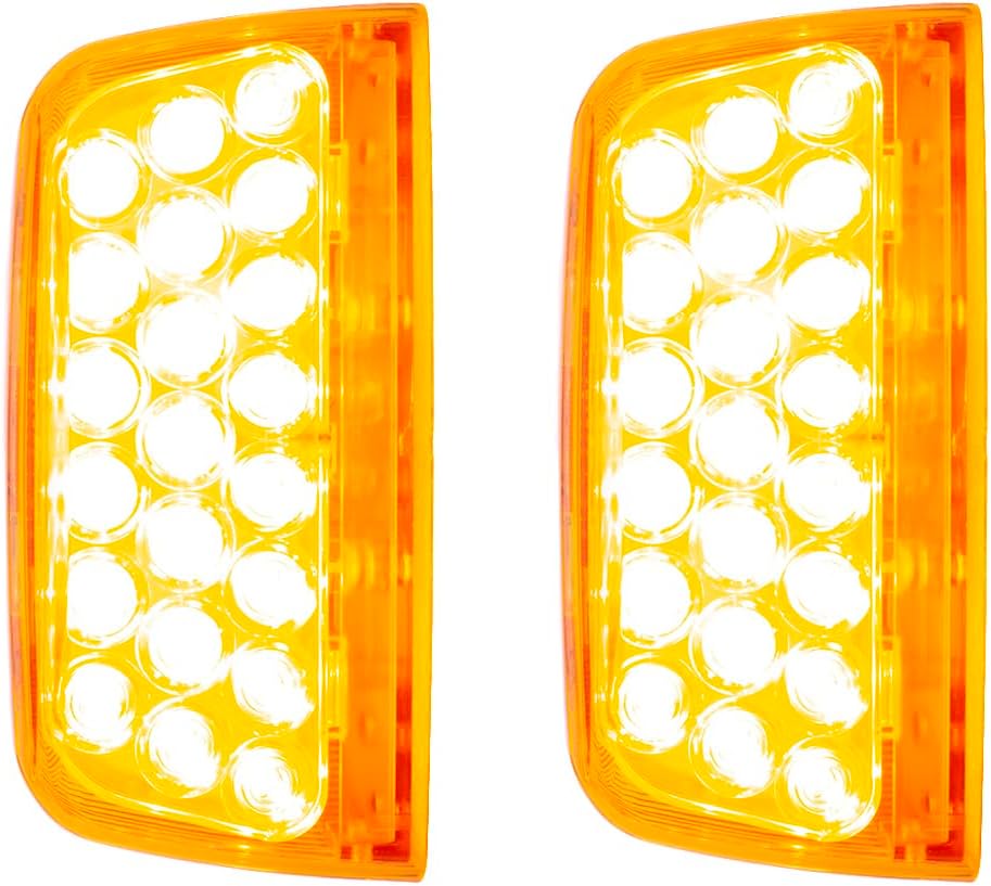 United Pacific 38550P2 31 LED Turn Signal Light for 1987-2007 Peterbilt 379/378/357, OE Style, 12V DC, DOT/SAE - Amber LED/Amber Lens – Pack of 2