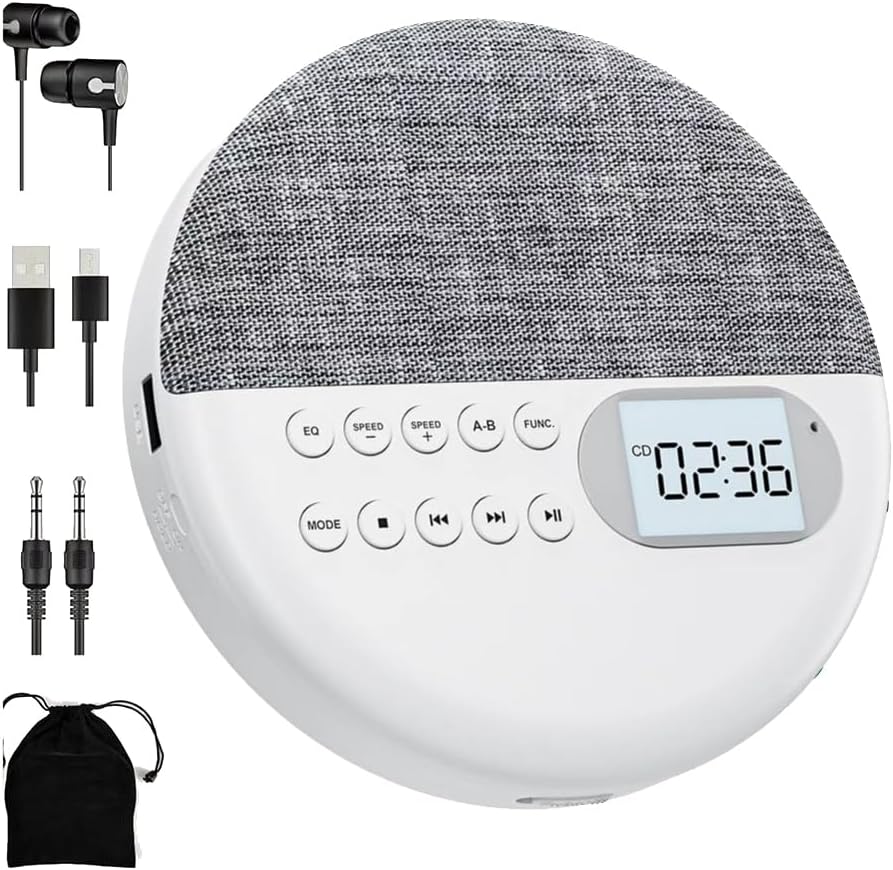 Aboiled MP3 CD Player - Dual Stereo Multifunction Audio Player for Music, Language Learning, and Fetal Education