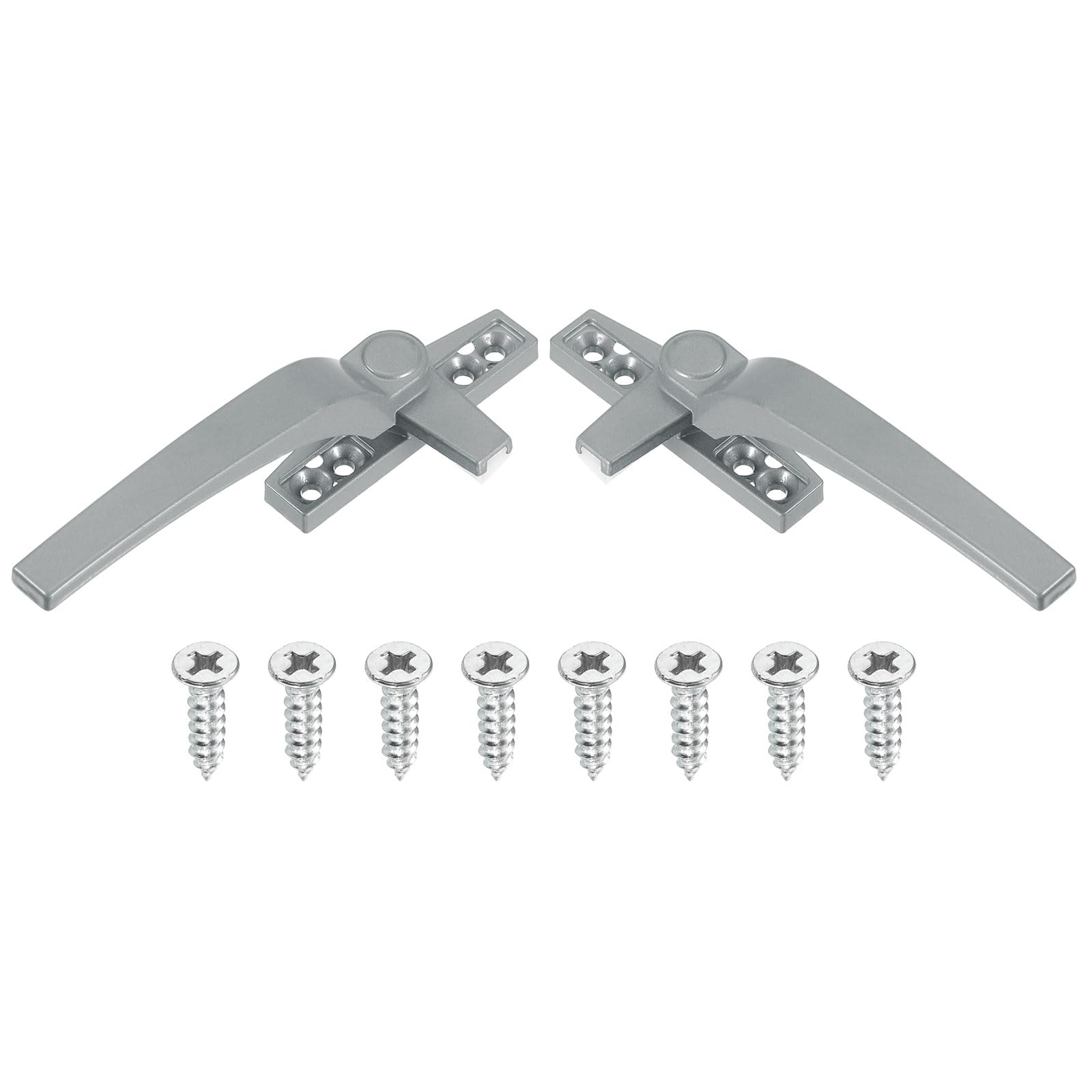 Photo 1 of uxcell 2Pcs Casement Window Locking Handle, Zinc Alloy Locking Handle Grasp Grip Left and Right Hand for Windows, Silver Gray