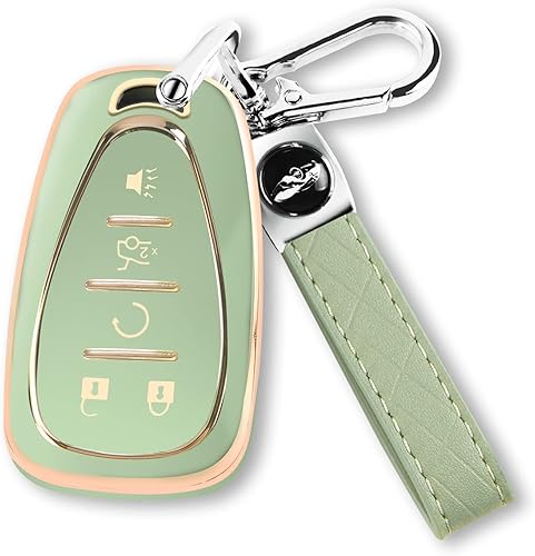 QBUC Funda para llavero Chevy con llavero protector de TPU adecuado para Chevrolet Equinox Malibu Traverse Blazer Camaro Impala Cruze Volt Bolt