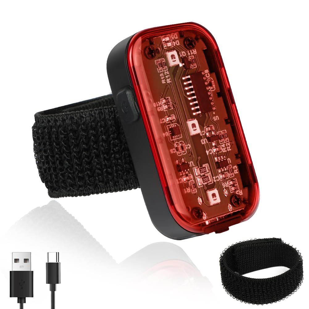 Adiwo Luce Posteriore LED per Bicicletta, Fanale USB-C Ricaricabile, Impermeabile, Luce per Bicicletta per MTB e Bici da Corsa