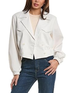 BCBGMAXAZRIA Womens Long Balloon Sleeve V Neck Jacket