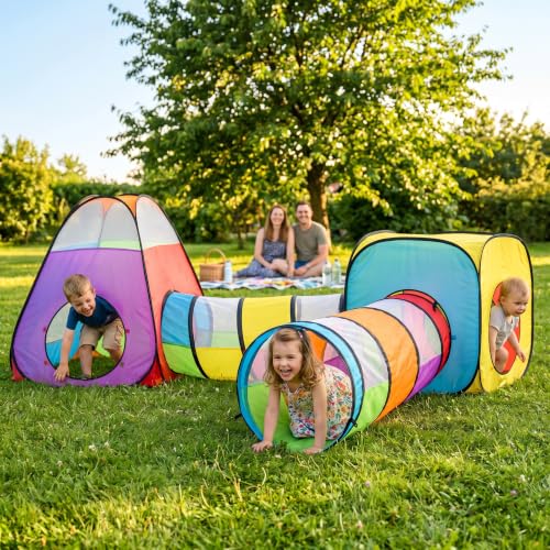 Miniatura 4 de Nubuni 4 En 1 Tienda Campaña Infantil : 2 Casitas Tela 2 Tunel De Juego Para Niños : Plegable Parque Bebe Bolas Infantil Jardín Exterior Interior Juguetes Niño Niñas Bebes Casitas Tela Tipi