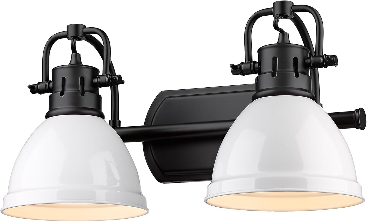 Duncan 8 1/2" High Matte Black White 2-Light Wall Sconce