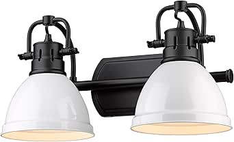 Duncan 8 1/2" High Matte Black White 2-Light Wall Sconce