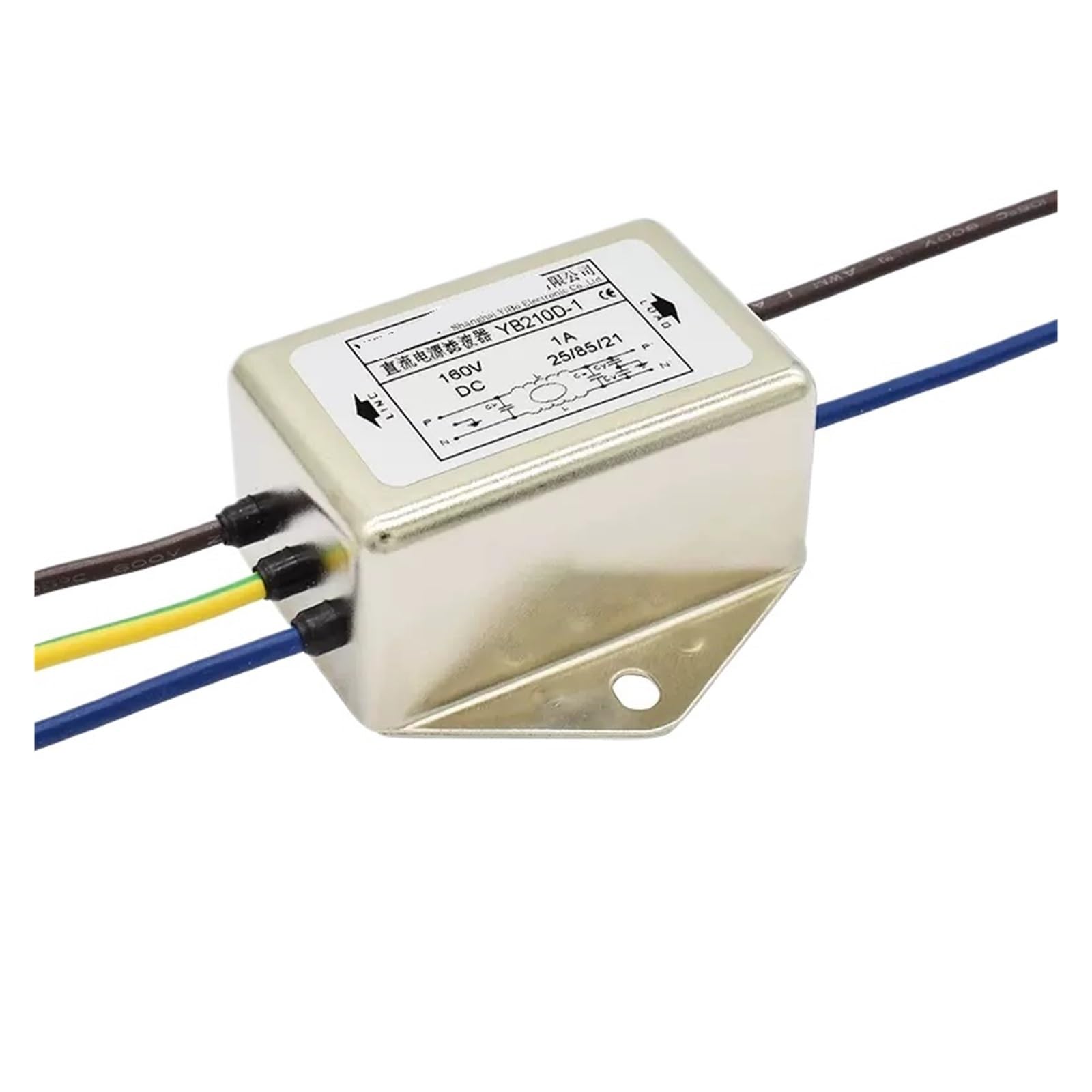Filtro de alimentación de CC monofásico YB210D-1A de 12V 24V 48V para interferencias