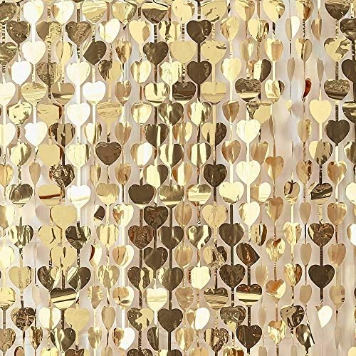 Ginger Ray Gold Foiled Heart Backdrop Wedding Party Decoration Photobooth