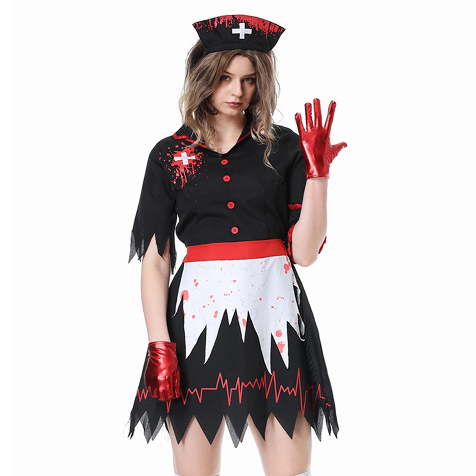 Edhomenn Women Horror Bride Halloween Costumes Cosplay Outfits Fancy Dress (03 Black, M) โ image 1