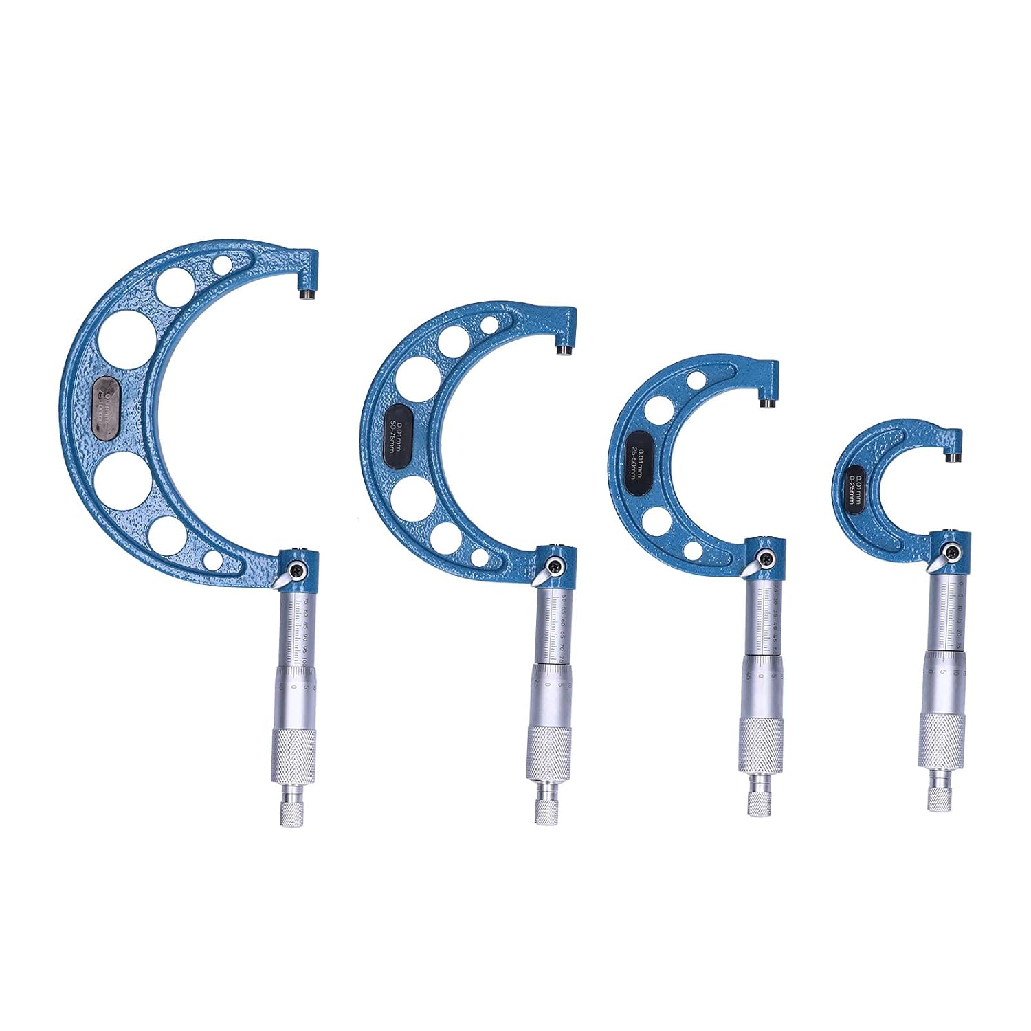 4個の外側マイクロメーターセット、高精度金属測定ツール、25/50/75/100MM範囲0.01MM、滑り止めラチェット、マーク付き  楽天市場】アナログ マイクロメーター 精密測定 0.01mm単位 ラチェットストップ式 測定範囲 0-25mm : カーパーツマニアックス楽天市場店