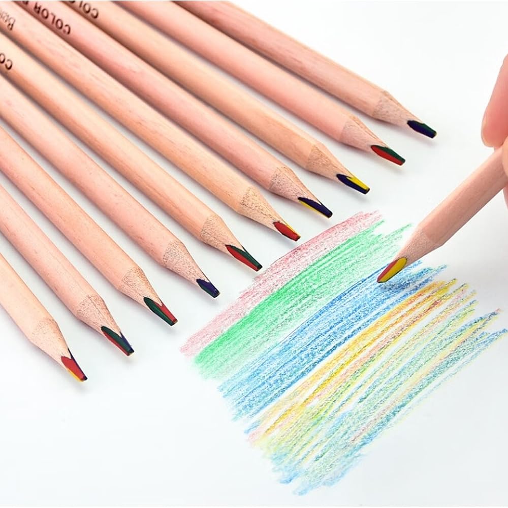 Crayon arc-en-ciel créatif 4-en-1 pinceau de couleur, crayon de dessin
