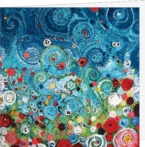 Swirling Flowers Folding Card with Envelope, Pack of 10