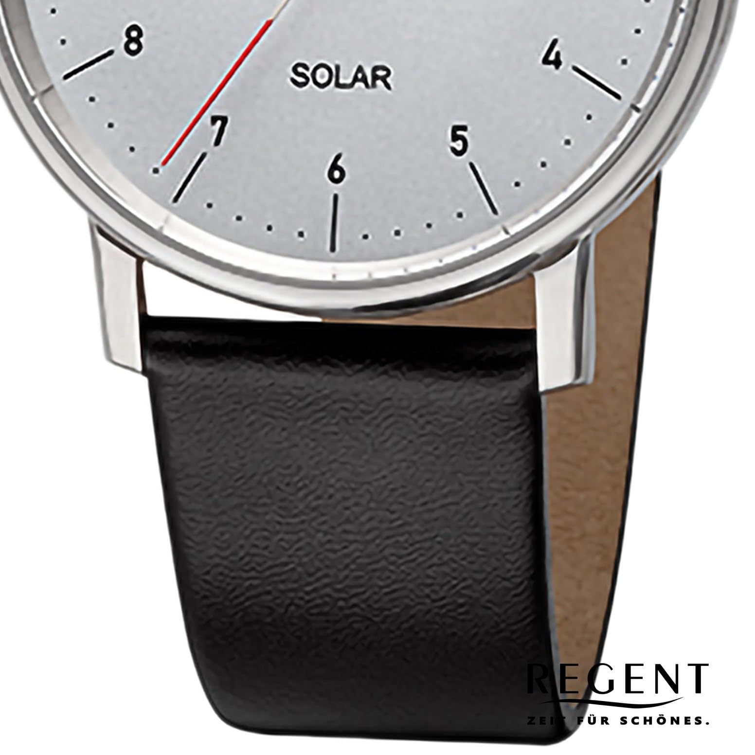 REGENT Herren Solaruhr Analog Lederarmband schwarz URF1546 Analoguhr