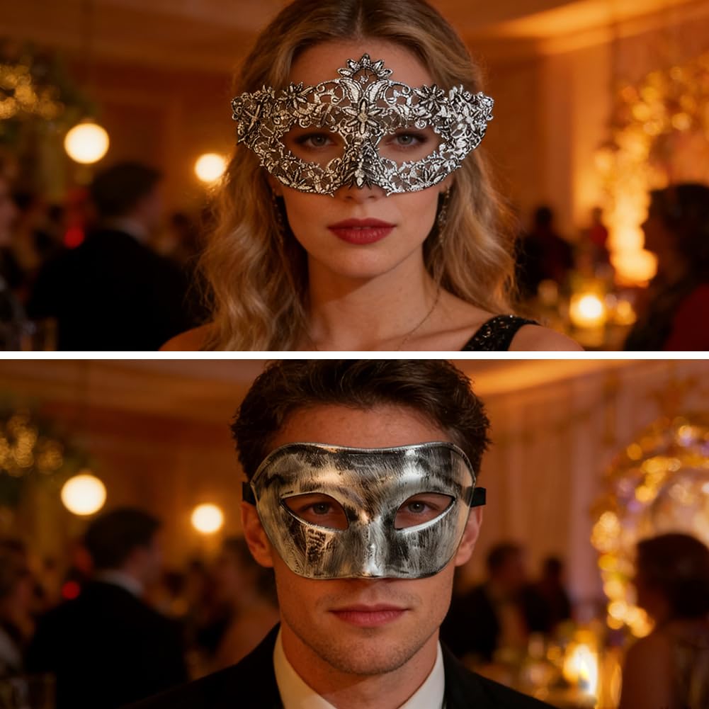 WFKKMEQ Masquerade Mask Couples Set - Image 4
