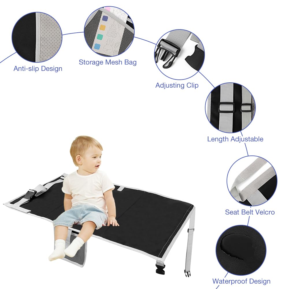 Reposapiés de Avión para Niños, Extensión de Asiento de Avión para Niños, Cama de viaje para niños en avión, para dispositivos de avión, vuelos de corta distancia