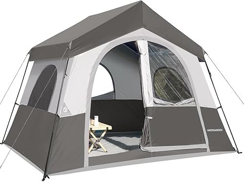 Miniatura 12 de HIKERGARDEN - Tienda de campaña para 6 a 8 personas, tienda de campaña familiar portátil para campamento, tienda de campaña de tela resistente al