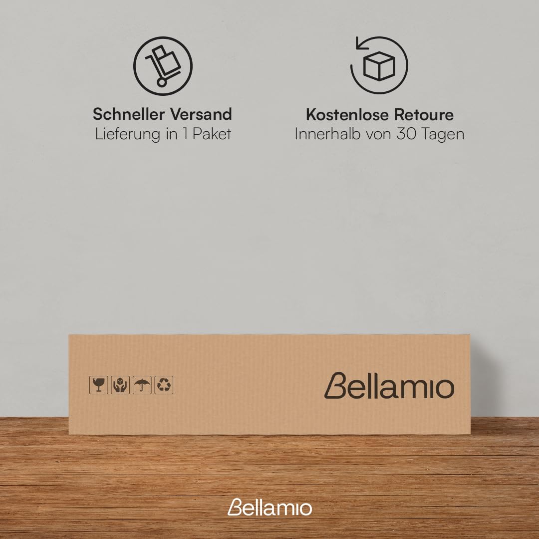 Bellamio Apol Aktenschrank 40 cm, mit 5 Fächern, Eichenoptik aus Holz | Mehrzweckschrank breit, Hochschrank schmal, Aufbewahrungsschrank & beidseitig montierbare Tür, Büroschrank, Flurschrank